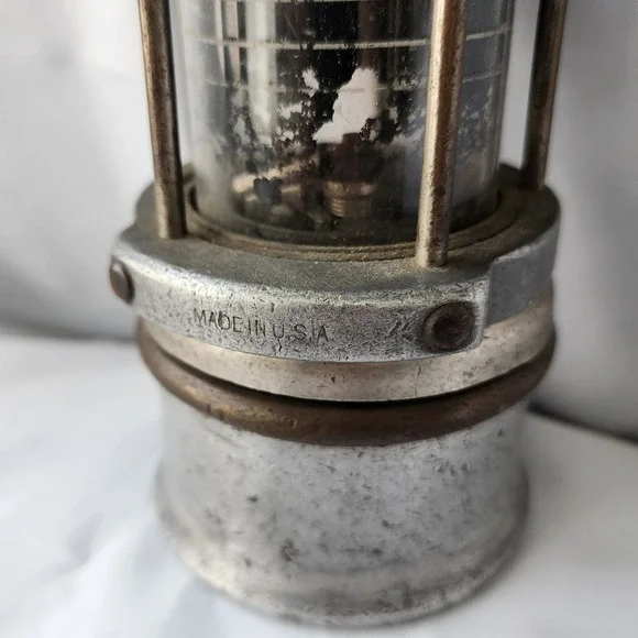 Miners Flame Safety Lamp Antique Wolf Safety Co Pittsburg Bureau Of Mines Rare‎